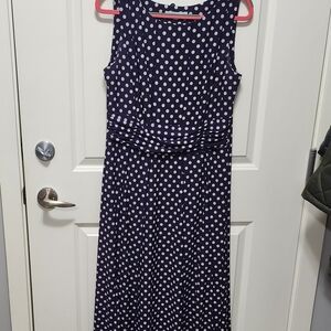 CLEO Purple and White Polka Dot Sleeveless Maxi Dress Size M